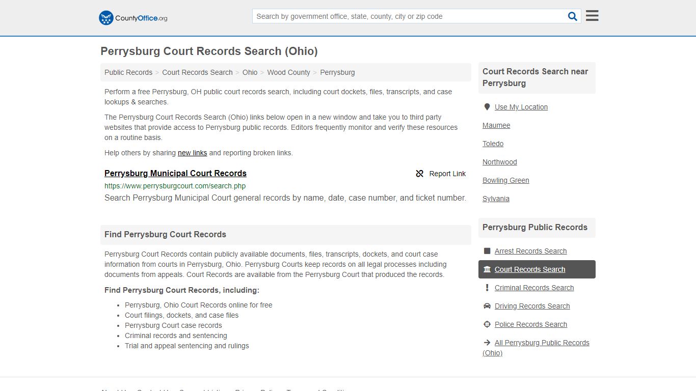 Court Records Search - Perrysburg, OH (Adoptions, Criminal ...